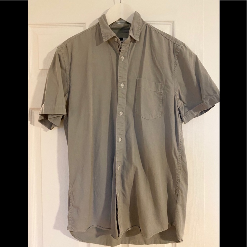 Topman Gray Short Sleeve Button Down